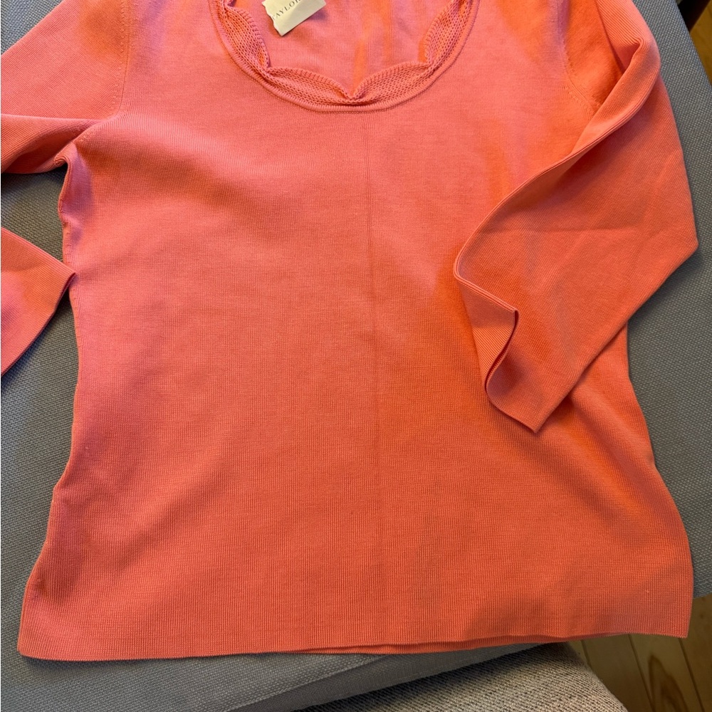 NWT Ann Taylor Vibrant Coral Knit Top NWT